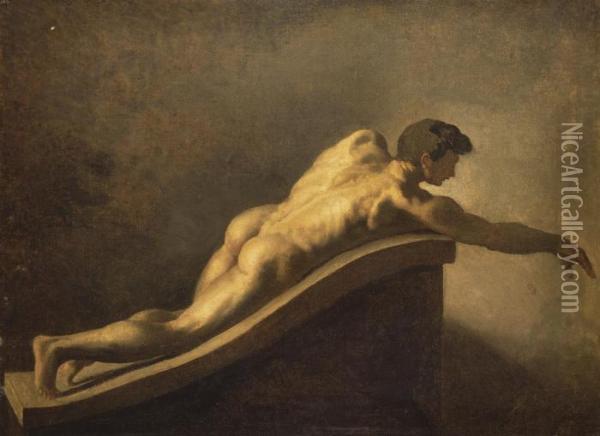 Academie D'homme Nu Couche Oil Painting - Theodore Gericault