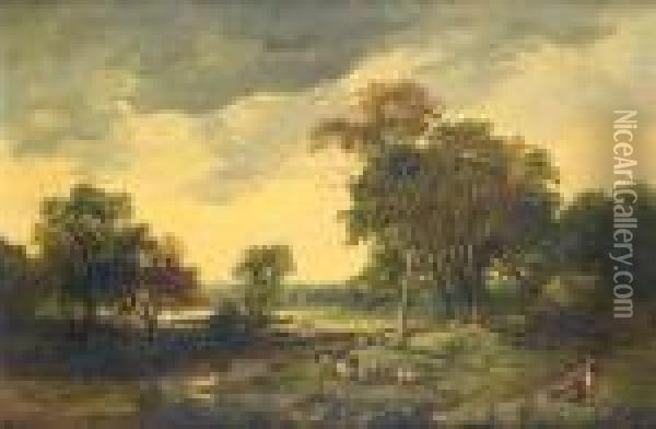 In The Thames Valley Oil Painting - Sidney Richard Percy