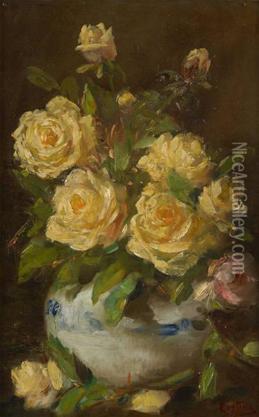 Bouquet De Roses Oil Painting - Alfred Ruytinx