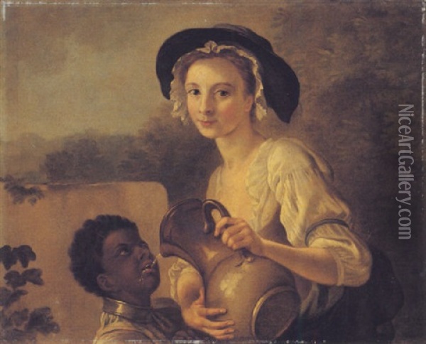 The Dairy Maid And The Blackamoor Oil Painting - Francis Hayman