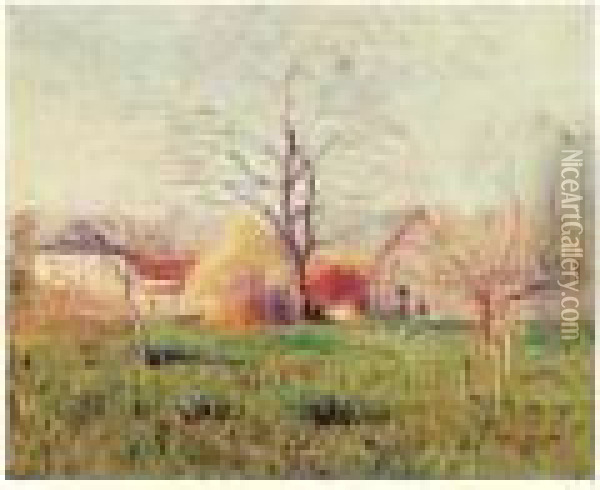 Prairie A L'entree D'un Village, Vers 1926 Oil Painting - Gustave Loiseau