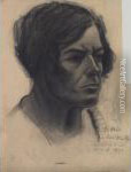Portrait Study Of Paul Des Martyr Oil Painting - John Steuart Curry