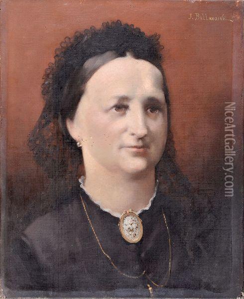 Madame X, De Roanne Oil Painting - Jules Frederic Ballavoine