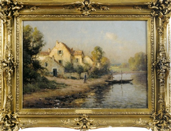 Bord De Riviere Oil Painting - Jules Antoine Pelletier