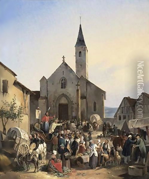 Market Day Oil Painting - Victor Adam