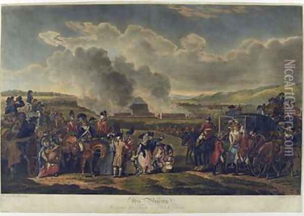 His Majesty Reviewing Troops on Blackheath 1787 etched by R Pollard Oil Painting - Mason, W.H.