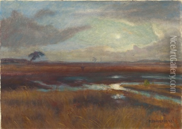 Mondnacht Im Moor Oil Painting - Otto Modersohn