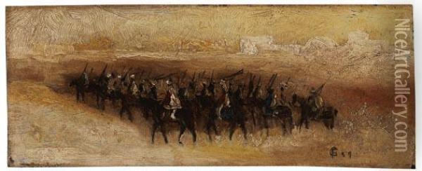 Arabische Reiter In Der Wuste Oil Painting - Frederick Goodall