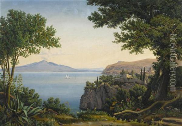 View Of Vesuvius Oil Painting - Carl Ludwig Rundt