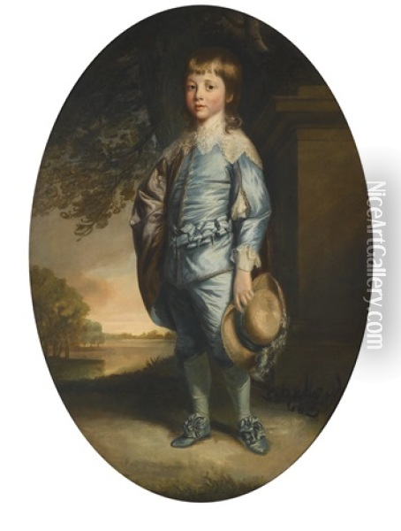 William, Earl Of Craven, As A Boy, In Van Dyck Costume Oil Painting - Thomas Beach