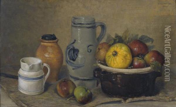 Stillleben Mit Fruchten Und Krugen Oil Painting - Fernand Calmettes