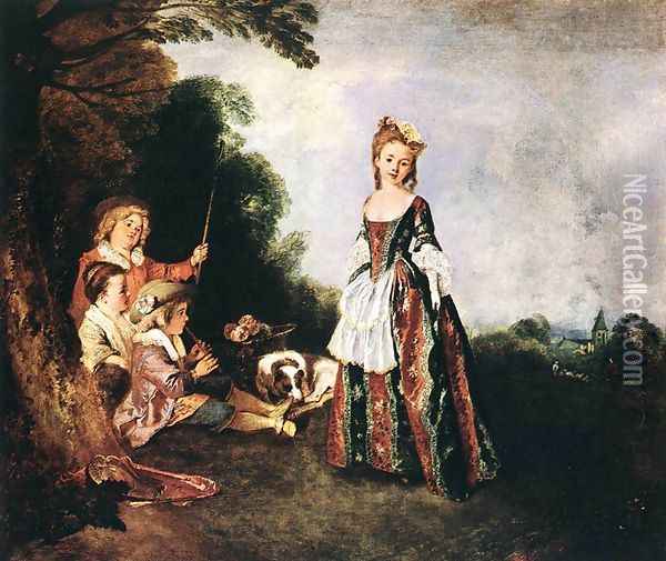 The Dance 1716-18 Oil Painting - Jean-Antoine Watteau