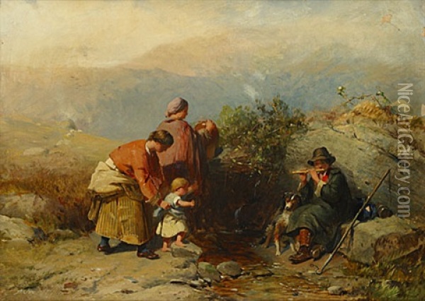 The Sheperd Boy Oil Painting - James John Hill
