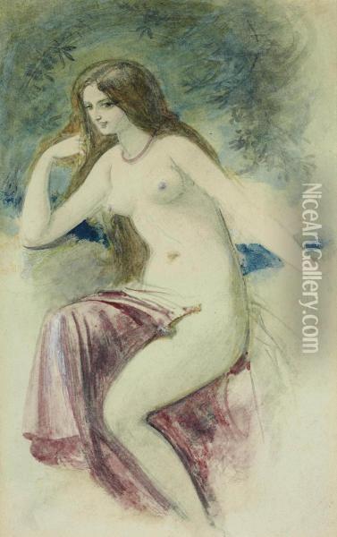 Study Of A Young Lady Oil Painting - William Edward Frost