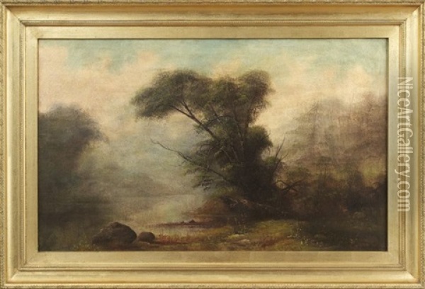 Misty Bayou Landscape Oil Painting - James Hosmer Perkins Wise