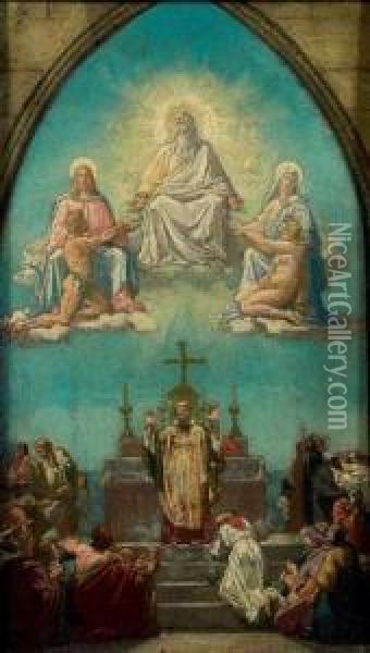 Pater Noster Qui Es In Coelis - Sanctificetur Nomen Tuum Oil Painting - Henri Lehmann