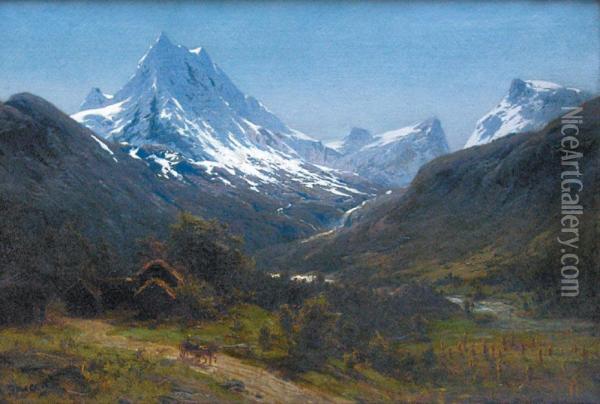 Route De Montagne Oil Painting - Mikhail Spiridonovitch Erassi