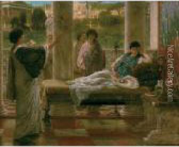 Catullus Reading His Poems At Lesbia's House Oil Painting - Sir Lawrence Alma-Tadema