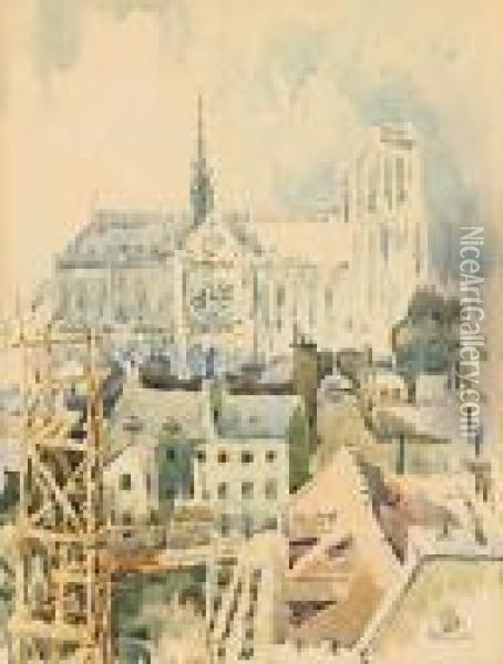 Widok Z Chartres, 1921-23 R. Oil Painting - Jan Rubczak