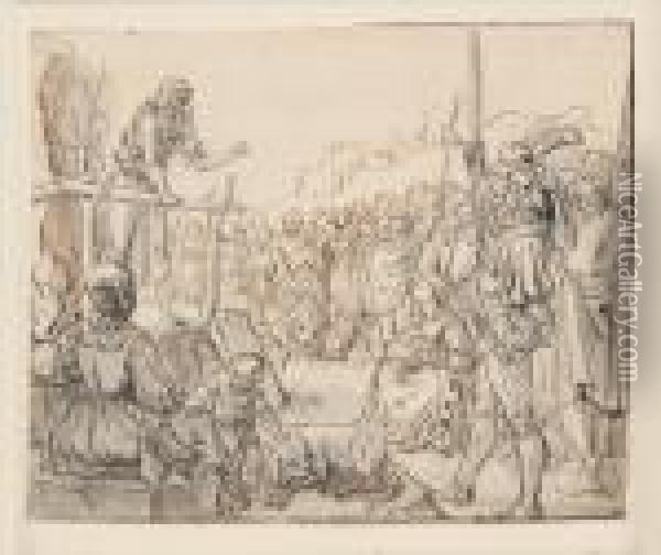Pierre L'ermite Prechant La Croisade Oil Painting - Pieter Cornelisz. Van Ryck