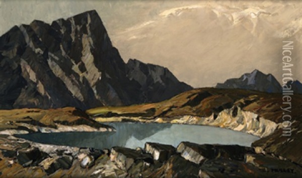 Bergsee Oil Painting - Oskar Mulley
