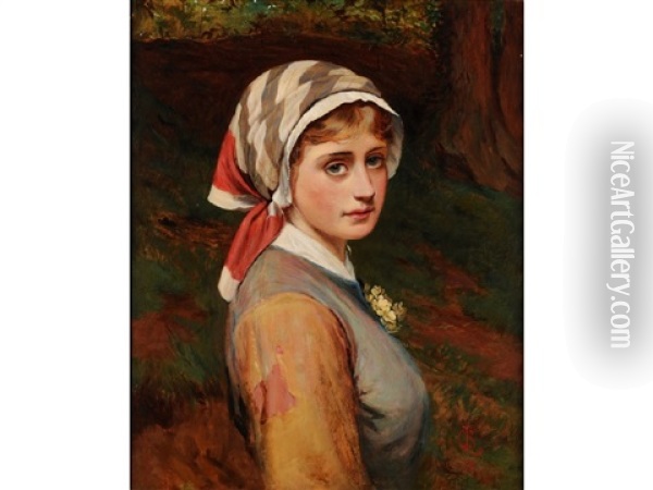 A Country Lass Oil Painting - Charles Sillem Lidderdale