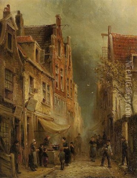 Quartier Juif A Amsterdam Oil Painting - Cornelis Christiaan Dommelshuizen