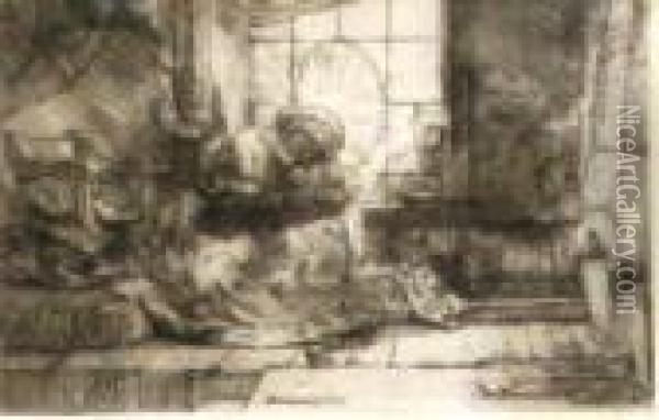 Mother And Child Oil Painting - Rembrandt Van Rijn