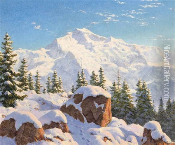 The Jungfrau Oil Painting - Boris Bessonof