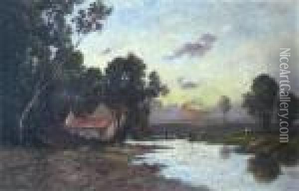 Paysanne Au Bord De La Riviere Oil Painting - Leon Richet