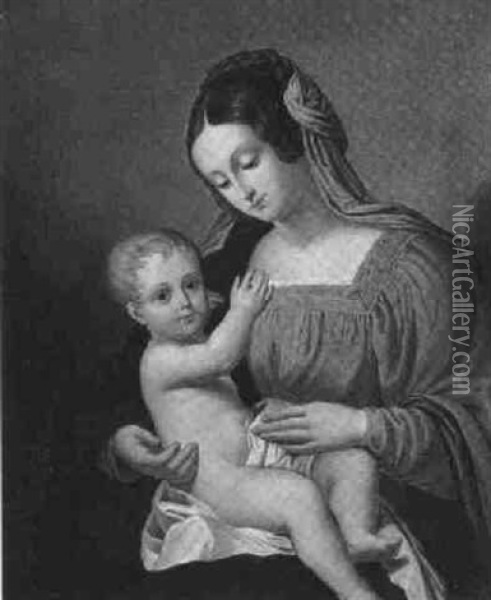 Madonna Mit Kind Oil Painting - Friedrich Reinhold the Younger