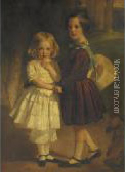 Durham Sisters Oil Painting - Sir Francis Grant