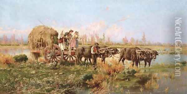 Tilling the Fields Oil Painting - Pietro Barucci