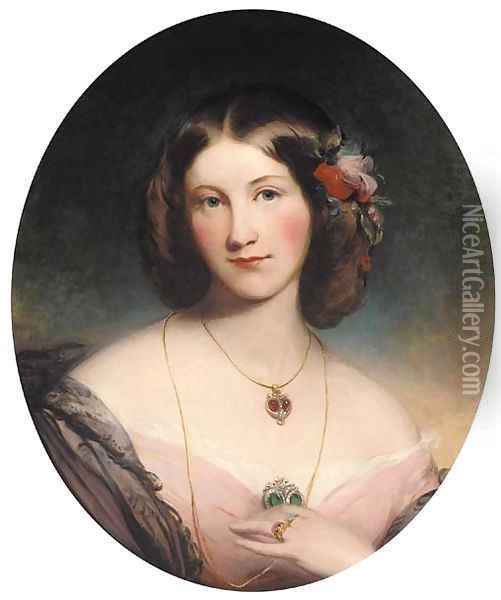 Portrait of a lady Oil Painting - James Godsell Middleton