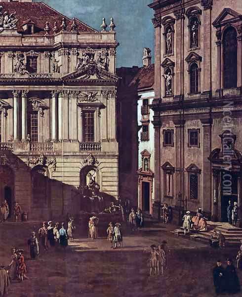 View from Vienna, square in front of the university, from southeast of view, with the large auditorium of th Oil Painting - Bernardo Bellotto