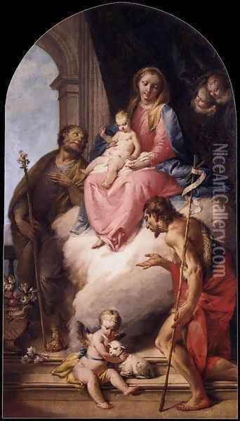 Virgin and Child with Saints Oil Painting - Francesco Zugno