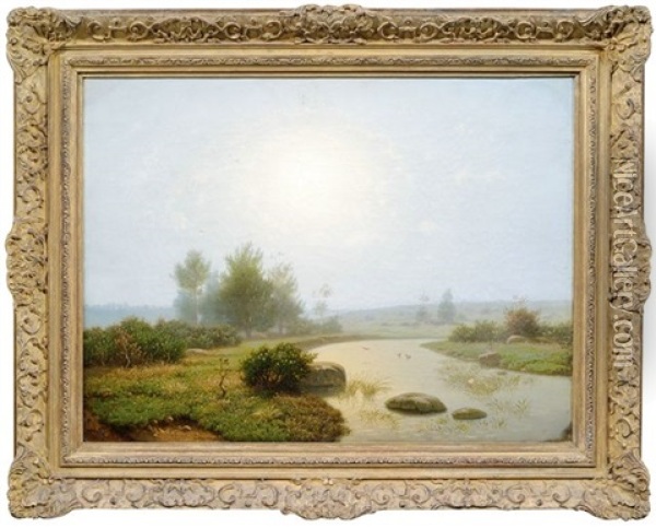 Flusslandschaft Im Nebel Oil Painting - Adolf Kirstein
