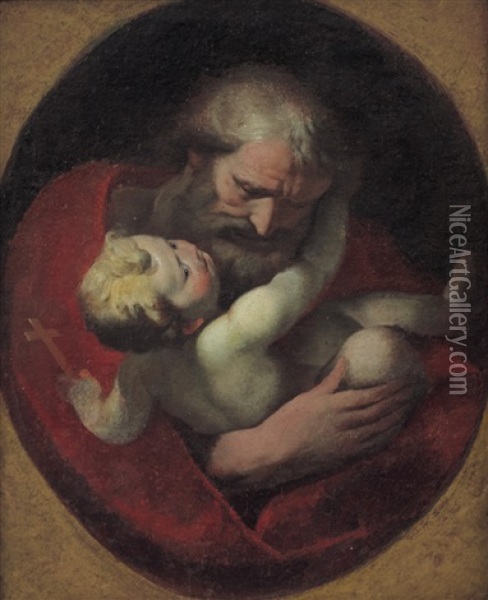 San Giuseppe Con Bambino Oil Painting - Giulio Cesare Procaccini
