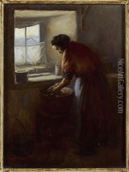 Wash Day Oil Painting - Henry John Dobson