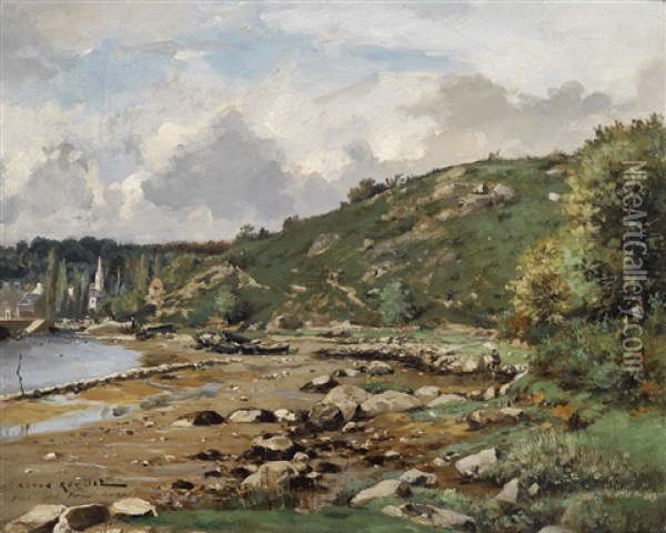 Port De Pont-aven Oil Painting - Gaston Marie Anatole Roullet