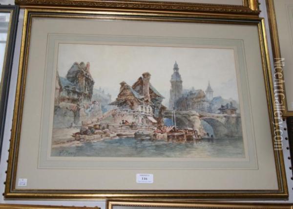 View Of A Continental Town Oil Painting - Paul Marny