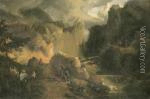 Roland And Oliver At The Battle Of Roncesvalles Oil Painting - Achille-Etna Michallon
