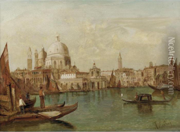 The Dogana, Venice Oil Painting - Alfred Pollentine