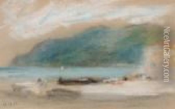 A Mountainous Coastal View Oil Painting - Hercules Brabazon Brabazon