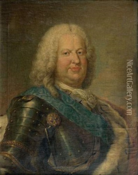 Portrait De Stanislas Leczinski (1er Duc De Lorraine Et De Bar) Oil Painting - Jean Girardet