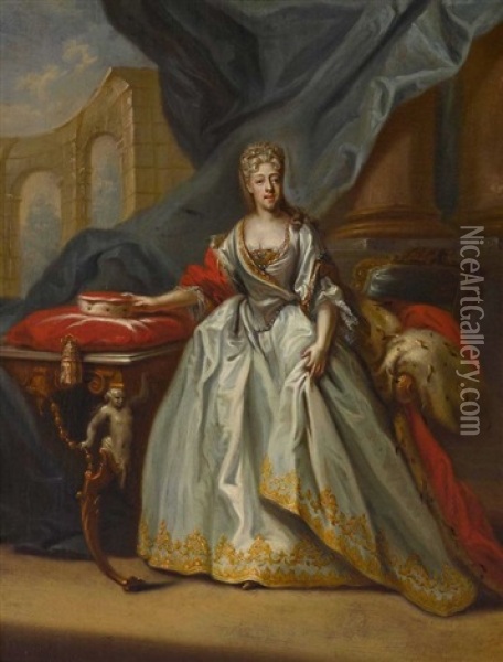 Markgrafin Maria Anna Josepha Auguste Von Baden-baden, Prinzessin Von Bayern Oil Painting - Pieter Jacob Horemans