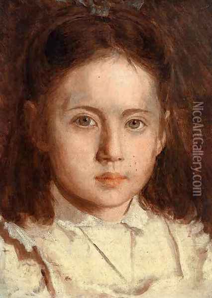 Portrait of Sonya Kramskaya, the Artist's Daughter Oil Painting - Ivan Nikolaevich Kramskoy