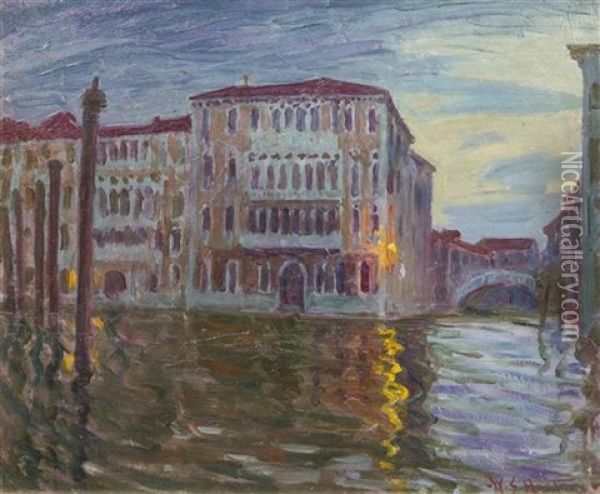 Sun Down, Grand Canal, Venice Oil Painting - William Samuel Horton