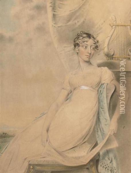 Portrait Of Anne Lucy Poulett Oil Painting - John Downman