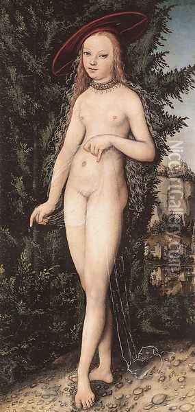 Venus Standing in a Landscape 1529 Oil Painting - Lucas The Elder Cranach